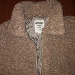 Garage faux fur zip up jacket